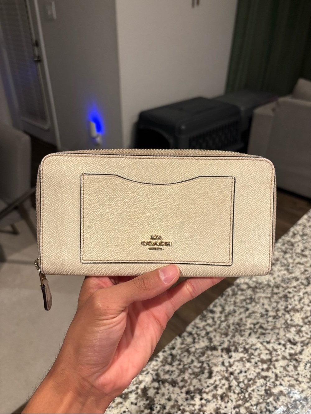 Coach Crossgrain Accordion Zip Leather Wallet
